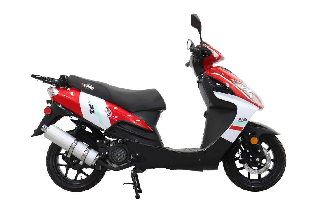 Free Shipping! X-PRO Fiji 150cc Moped Scooter with 13" Aluminum Wheels, Electric/Kick Start! Large LED Headlights!