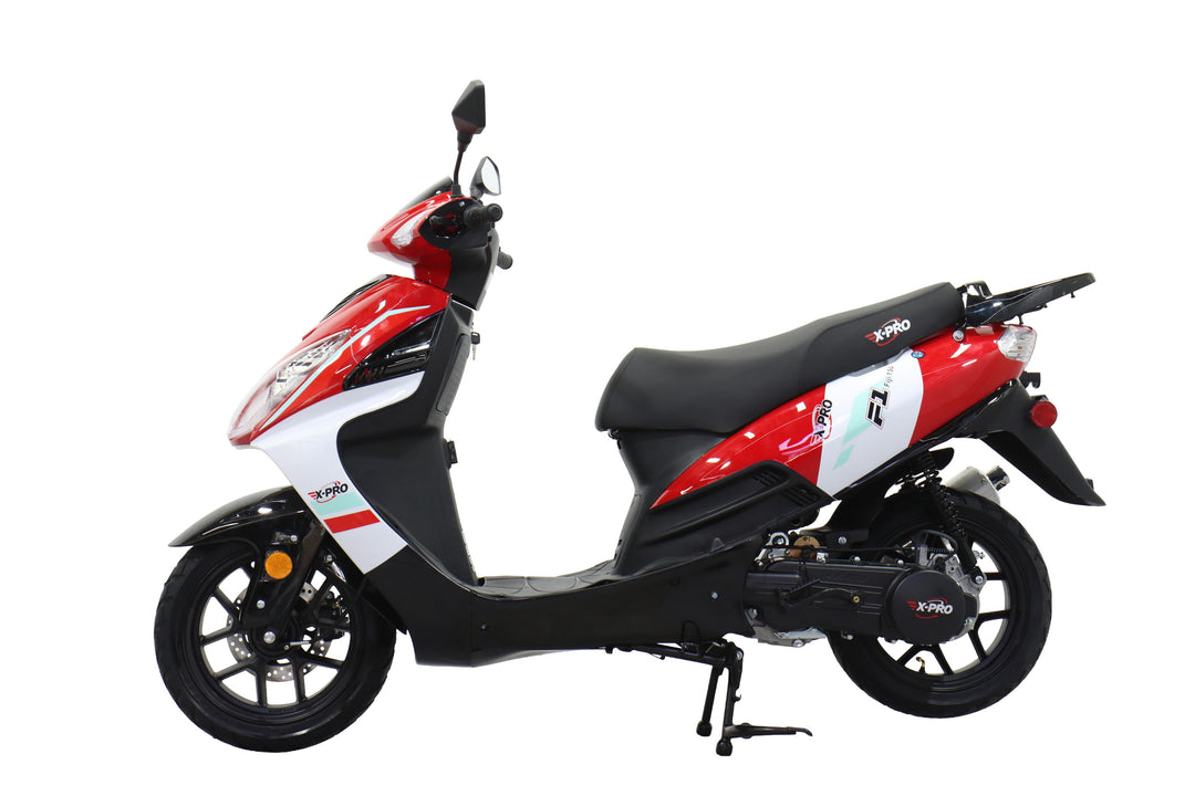 Free Shipping! X-PRO Fiji 150cc Moped Scooter with 13" Aluminum Wheels, Electric/Kick Start! Large LED Headlights!