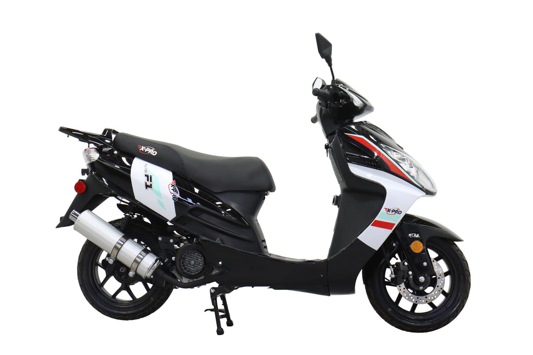 Free Shipping! X-PRO Fiji 150cc Moped Scooter with 13" Aluminum Wheels, Electric/Kick Start! Large LED Headlights!