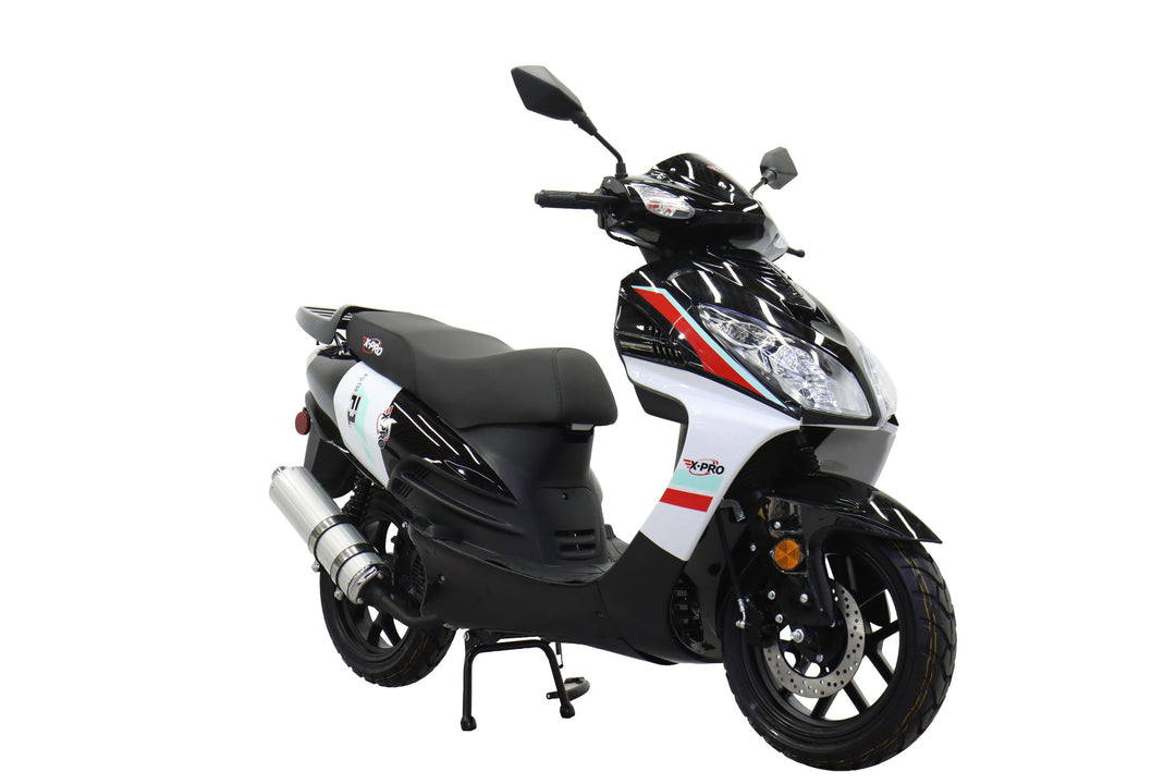 Free Shipping! X-PRO Fiji 150cc Moped Scooter with 13" Aluminum Wheels, Electric/Kick Start! Large LED Headlights!