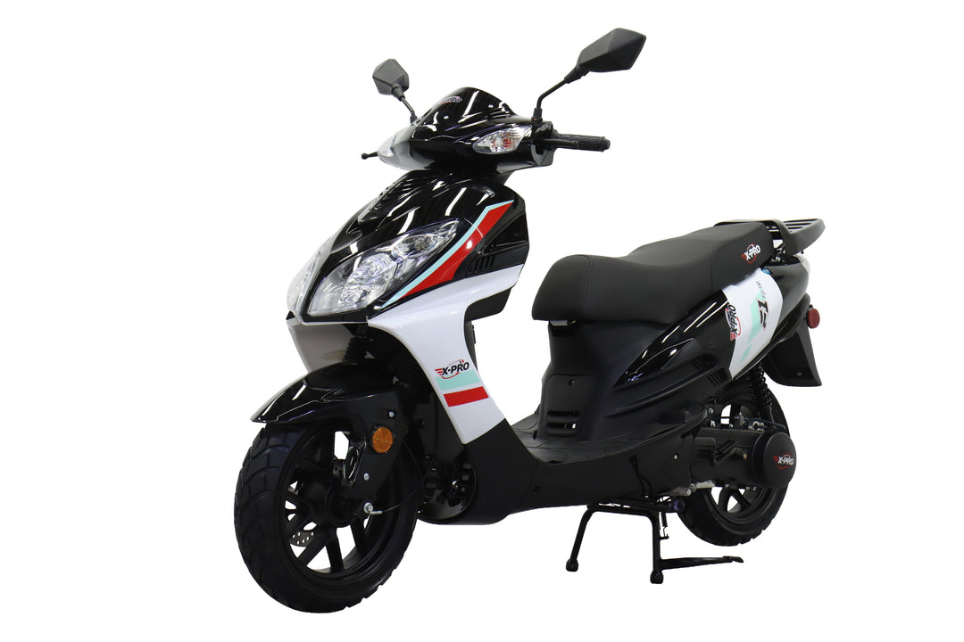 Free Shipping! X-PRO Fiji 150cc Moped Scooter with 13" Aluminum Wheels, Electric/Kick Start! Large LED Headlights!