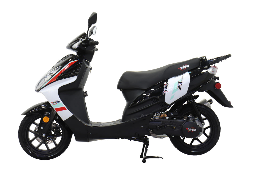 Free Shipping! X-PRO Fiji 150cc Moped Scooter with 13" Aluminum Wheels, Electric/Kick Start! Large LED Headlights!