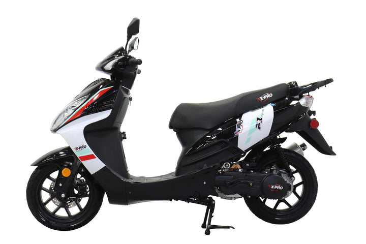 Free Shipping! X-PRO Fiji 150cc Moped Scooter with 13" Aluminum Wheels, Electric/Kick Start! Large LED Headlights!