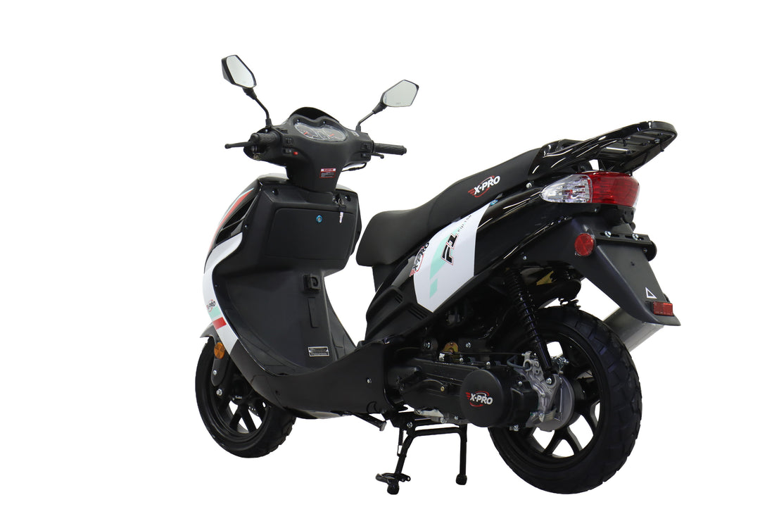 Free Shipping! X-PRO Fiji 150cc Moped Scooter with 13" Aluminum Wheels, Electric/Kick Start! Large LED Headlights!