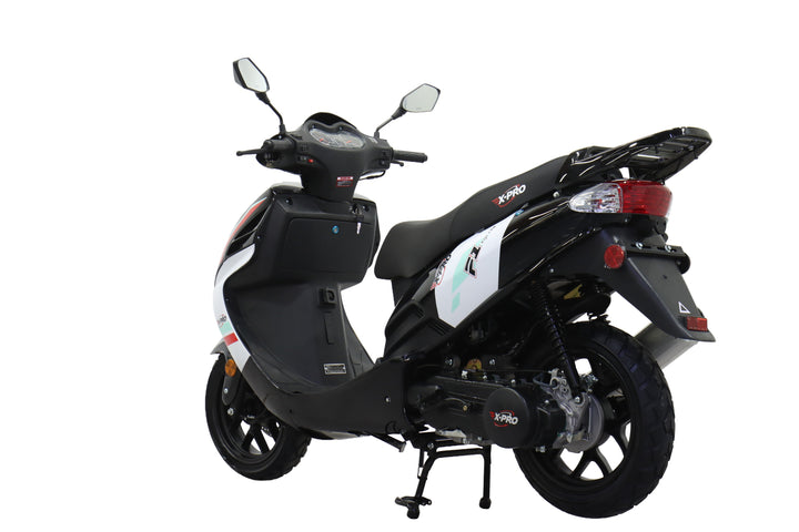 Free Shipping! X-PRO Fiji 150cc Moped Scooter with 13" Aluminum Wheels, Electric/Kick Start! Large LED Headlights!