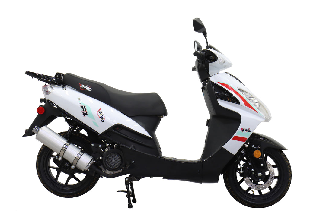 Free Shipping! X-PRO Fiji 150cc Moped Scooter with 13" Aluminum Wheels, Electric/Kick Start! Large LED Headlights!