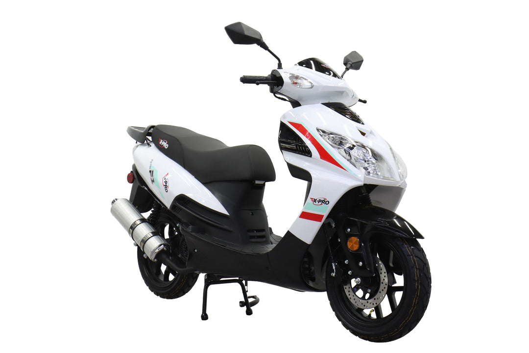 Free Shipping! X-PRO Fiji 150cc Moped Scooter with 13" Aluminum Wheels, Electric/Kick Start! Large LED Headlights!