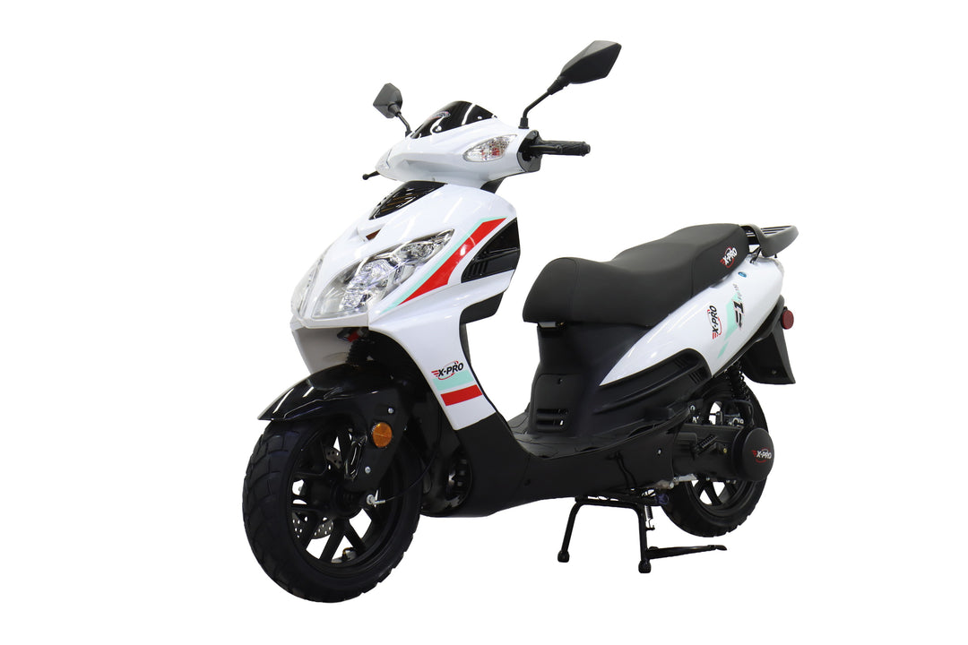 Free Shipping! X-PRO Fiji 150cc Moped Scooter with 13" Aluminum Wheels, Electric/Kick Start! Large LED Headlights!