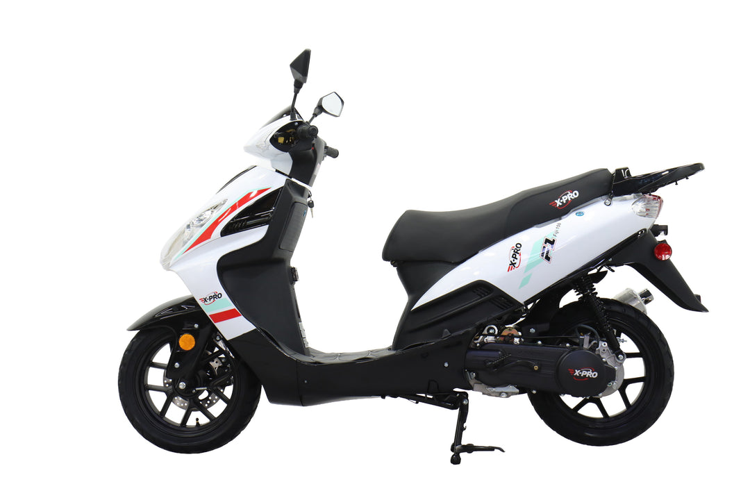 Free Shipping! X-PRO Fiji 150cc Moped Scooter with 13" Aluminum Wheels, Electric/Kick Start! Large LED Headlights!