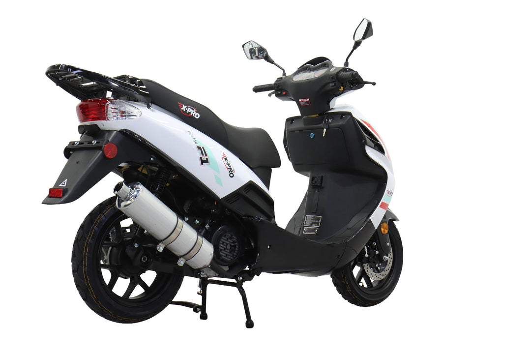 Free Shipping! X-PRO Fiji 150cc Moped Scooter with 13" Aluminum Wheels, Electric/Kick Start! Large LED Headlights!