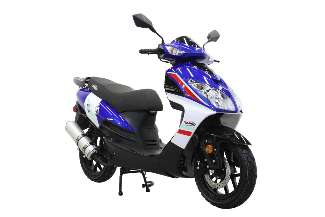 Free Shipping! X-PRO Fiji 150cc Moped Scooter with 13" Aluminum Wheels, Electric/Kick Start! Large LED Headlights!