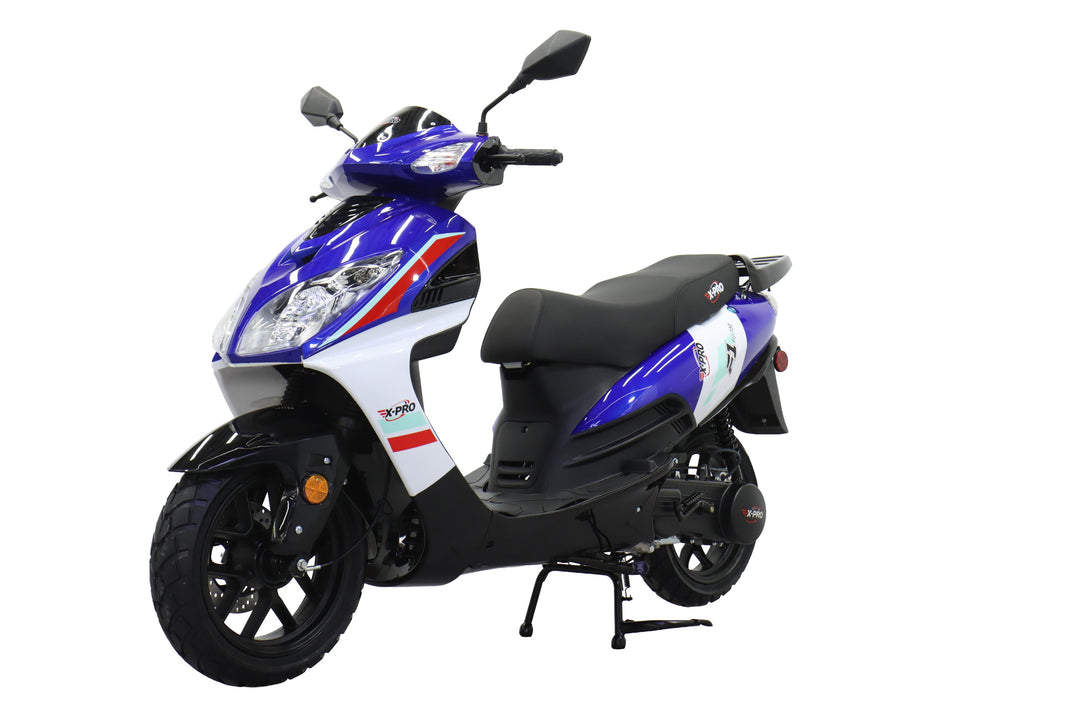 Free Shipping! X-PRO Fiji 150cc Moped Scooter with 13" Aluminum Wheels, Electric/Kick Start! Large LED Headlights!
