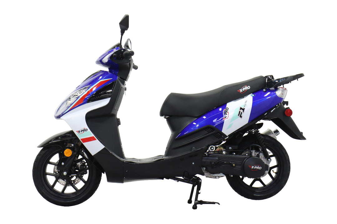 Free Shipping! X-PRO Fiji 150cc Moped Scooter with 13" Aluminum Wheels, Electric/Kick Start! Large LED Headlights!