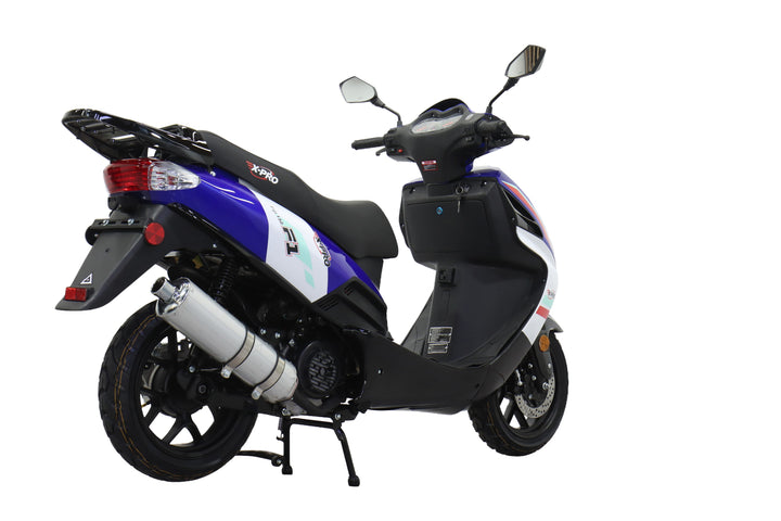 Free Shipping! X-PRO Fiji 150cc Moped Scooter with 13" Aluminum Wheels, Electric/Kick Start! Large LED Headlights!