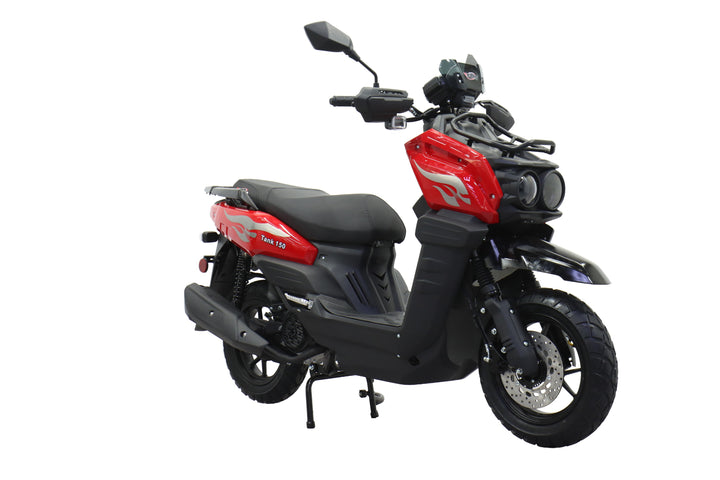 Free Shipping! X-PRO Tank 150cc Moped Scooter with 12" Aluminum Wheels, Electric/Kick Start, Large LED Headlights!