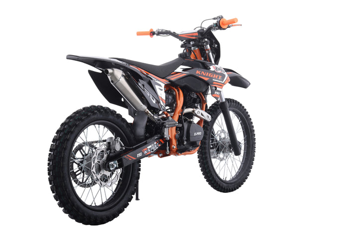 Free Shipping! X-PRO Knight 250 Dirt Bike with LED Headlight, 5-Speed Manual Transmission, Electric/Kick Start! Big 21in/18in Wheels! Zongshen Brand Engine!
