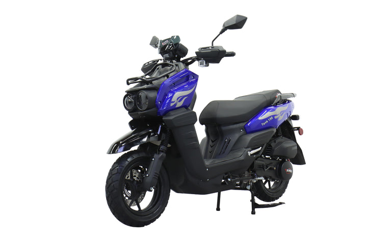 Free Shipping! X-PRO Tank 150cc Moped Scooter with 12" Aluminum Wheels, Electric/Kick Start, Large LED Headlights!
