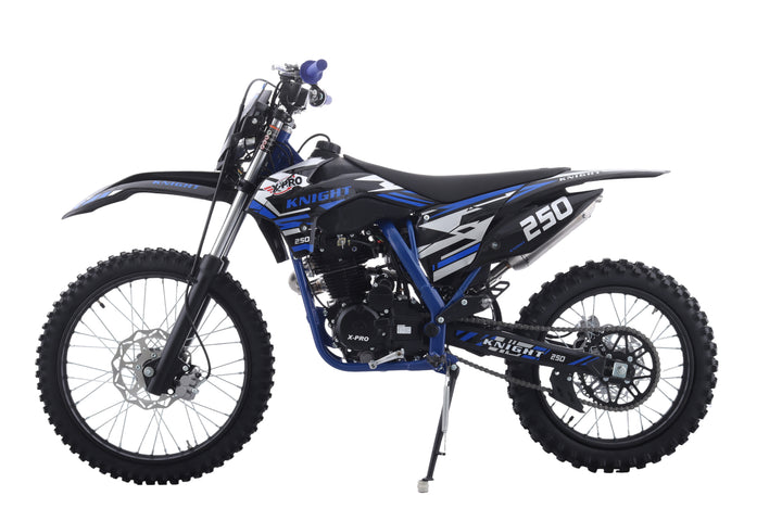 Free Shipping! X-PRO Knight 250 Dirt Bike with LED Headlight, 5-Speed Manual Transmission, Electric/Kick Start! Big 21in/18in Wheels! Zongshen Brand Engine!