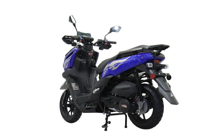 Free Shipping! X-PRO Tank 150cc Moped Scooter with 12" Aluminum Wheels, Electric/Kick Start, Large LED Headlights!