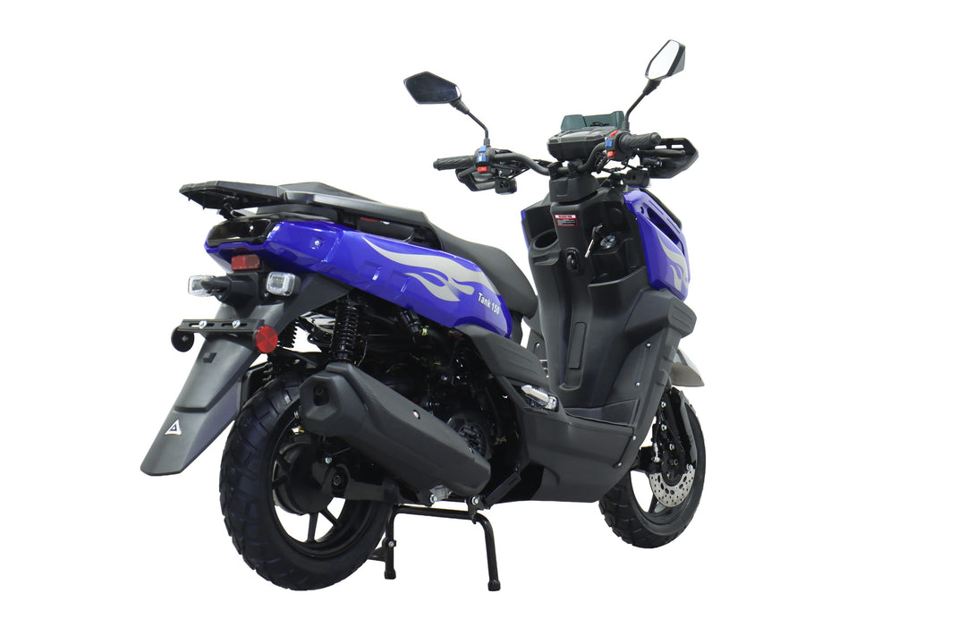 Free Shipping! X-PRO Tank 150cc Moped Scooter with 12" Aluminum Wheels, Electric/Kick Start, Large LED Headlights!