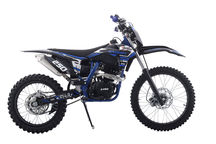 Free Shipping! X-PRO Knight 250 Dirt Bike with LED Headlight, 5-Speed Manual Transmission, Electric/Kick Start! Big 21in/18in Wheels! Zongshen Brand Engine!