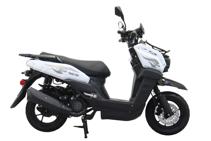 Free Shipping! X-PRO Tank 150cc Moped Scooter with 12" Aluminum Wheels, Electric/Kick Start, Large LED Headlights!
