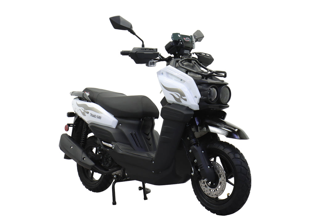 Free Shipping! X-PRO Tank 150cc Moped Scooter with 12" Aluminum Wheels, Electric/Kick Start, Large LED Headlights!