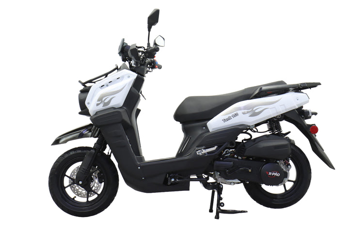 Free Shipping! X-PRO Tank 150cc Moped Scooter with 12" Aluminum Wheels, Electric/Kick Start, Large LED Headlights!