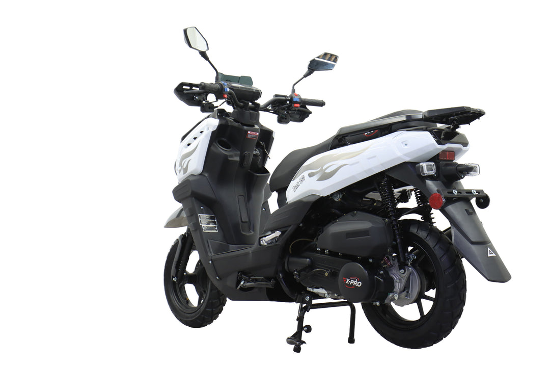 Free Shipping! X-PRO Tank 150cc Moped Scooter with 12" Aluminum Wheels, Electric/Kick Start, Large LED Headlights!