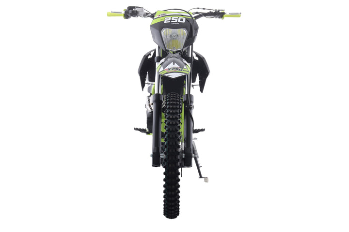 Free Shipping! X-PRO Knight 250 Dirt Bike with LED Headlight, 5-Speed Manual Transmission, Electric/Kick Start! Big 21in/18in Wheels! Zongshen Brand Engine!