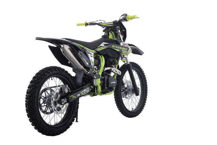 Free Shipping! X-PRO Knight 250 Dirt Bike with LED Headlight, 5-Speed Manual Transmission, Electric/Kick Start! Big 21in/18in Wheels! Zongshen Brand Engine!
