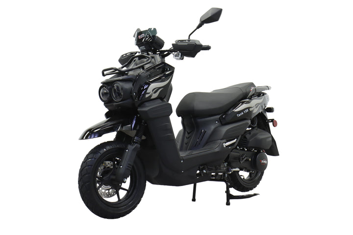 Free Shipping! X-PRO Tank 150cc Moped Scooter with 12" Aluminum Wheels, Electric/Kick Start, Large LED Headlights!