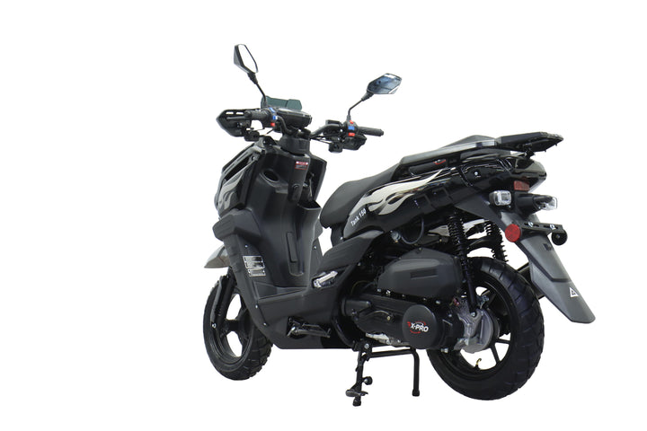 Free Shipping! X-PRO Tank 150cc Moped Scooter with 12" Aluminum Wheels, Electric/Kick Start, Large LED Headlights!