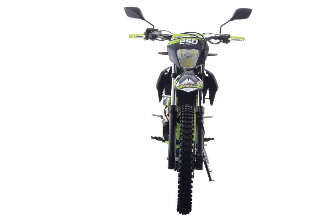Free Shipping! X-PRO Knight DLX 250 Dirt Bike with All Lights and 5-Speed Manual Transmission, Electric/Kick Start! Big 21in/18in Wheels! Zongshen Brand Engine!