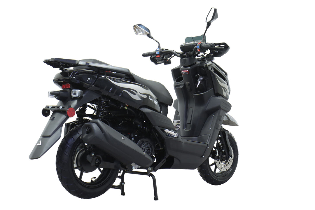 Free Shipping! X-PRO Tank 150cc Moped Scooter with 12" Aluminum Wheels, Electric/Kick Start, Large LED Headlights!