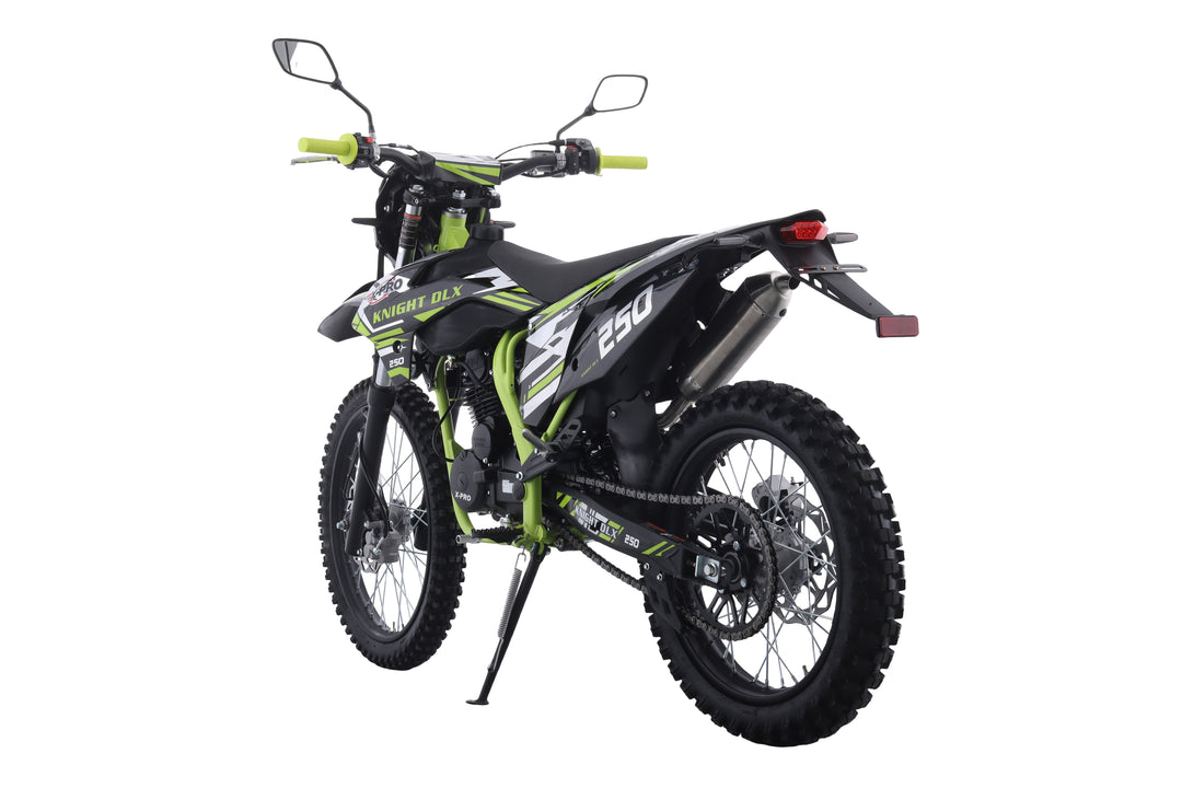 Free Shipping! X-PRO Knight DLX 250 Dirt Bike with All Lights and 5-Speed Manual Transmission, Electric/Kick Start! Big 21in/18in Wheels! Zongshen Brand Engine!