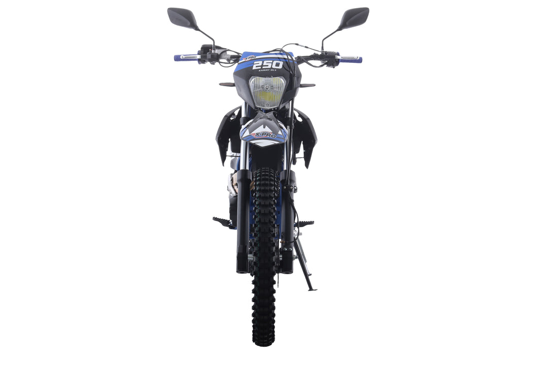 Free Shipping! X-PRO Knight DLX 250 Dirt Bike with All Lights and 5-Speed Manual Transmission, Electric/Kick Start! Big 21in/18in Wheels! Zongshen Brand Engine!