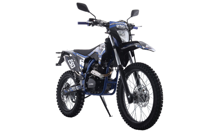 Free Shipping! X-PRO Knight DLX 250 Dirt Bike with All Lights and 5-Speed Manual Transmission, Electric/Kick Start! Big 21in/18in Wheels! Zongshen Brand Engine!