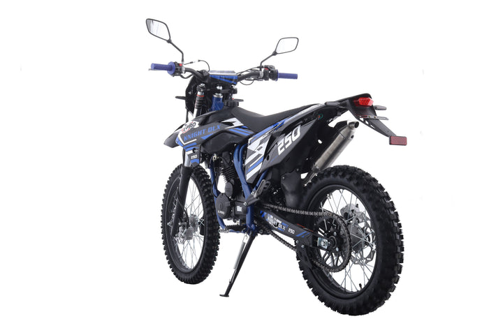 Free Shipping! X-PRO Knight DLX 250 Dirt Bike with All Lights and 5-Speed Manual Transmission, Electric/Kick Start! Big 21in/18in Wheels! Zongshen Brand Engine!
