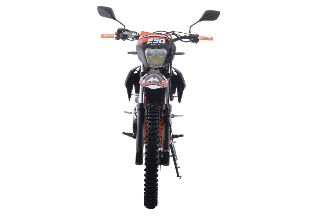 Free Shipping! X-PRO Knight DLX 250 Dirt Bike with All Lights and 5-Speed Manual Transmission, Electric/Kick Start! Big 21in/18in Wheels! Zongshen Brand Engine!