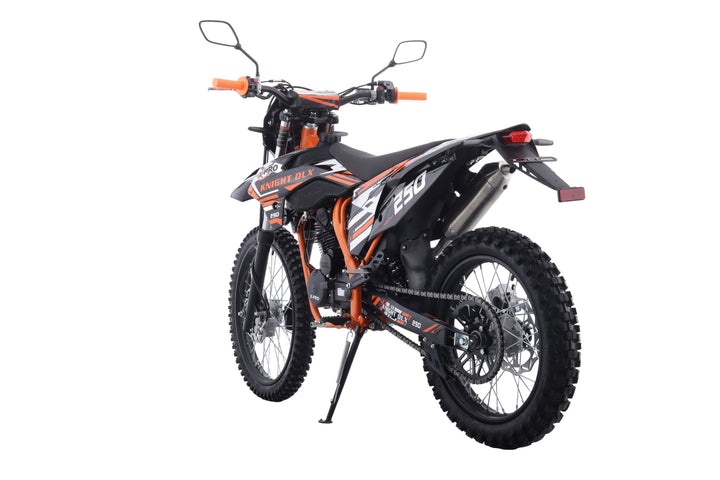 Free Shipping! X-PRO Knight DLX 250 Dirt Bike with All Lights and 5-Speed Manual Transmission, Electric/Kick Start! Big 21in/18in Wheels! Zongshen Brand Engine!
