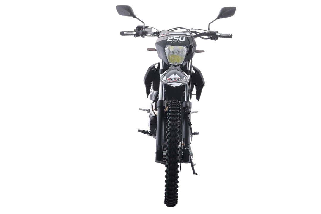 Free Shipping! X-PRO Knight DLX 250 Dirt Bike with All Lights and 5-Speed Manual Transmission, Electric/Kick Start! Big 21in/18in Wheels! Zongshen Brand Engine!
