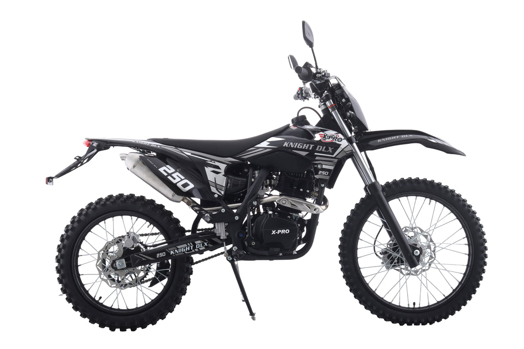 Free Shipping! X-PRO Knight DLX 250 Dirt Bike with All Lights and 5-Speed Manual Transmission, Electric/Kick Start! Big 21in/18in Wheels! Zongshen Brand Engine!
