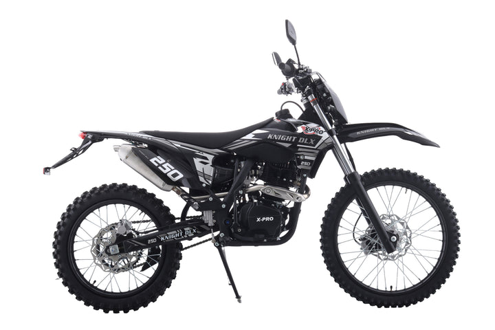 Free Shipping! X-PRO Knight DLX 250 Dirt Bike with All Lights and 5-Speed Manual Transmission, Electric/Kick Start! Big 21in/18in Wheels! Zongshen Brand Engine!