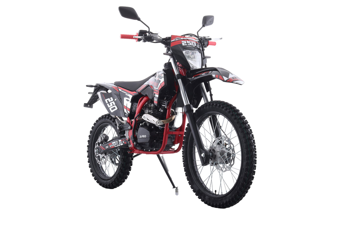 Free Shipping! X-PRO Knight DLX 250 Dirt Bike with All Lights and 5-Speed Manual Transmission, Electric/Kick Start! Big 21in/18in Wheels! Zongshen Brand Engine!