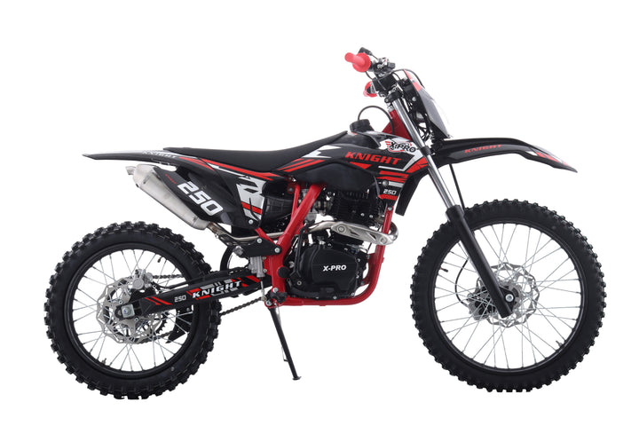 Free Shipping! X-PRO Knight 250 Dirt Bike with LED Headlight, 5-Speed Manual Transmission, Electric/Kick Start! Big 21in/18in Wheels! Zongshen Brand Engine!