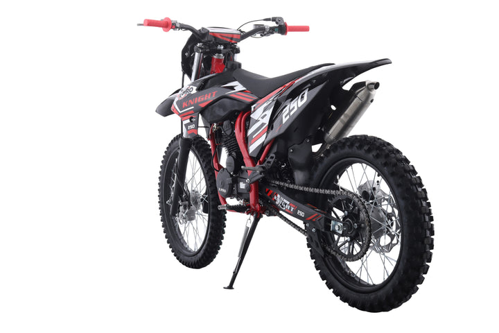 Free Shipping! X-PRO Knight 250 Dirt Bike with LED Headlight, 5-Speed Manual Transmission, Electric/Kick Start! Big 21in/18in Wheels! Zongshen Brand Engine!