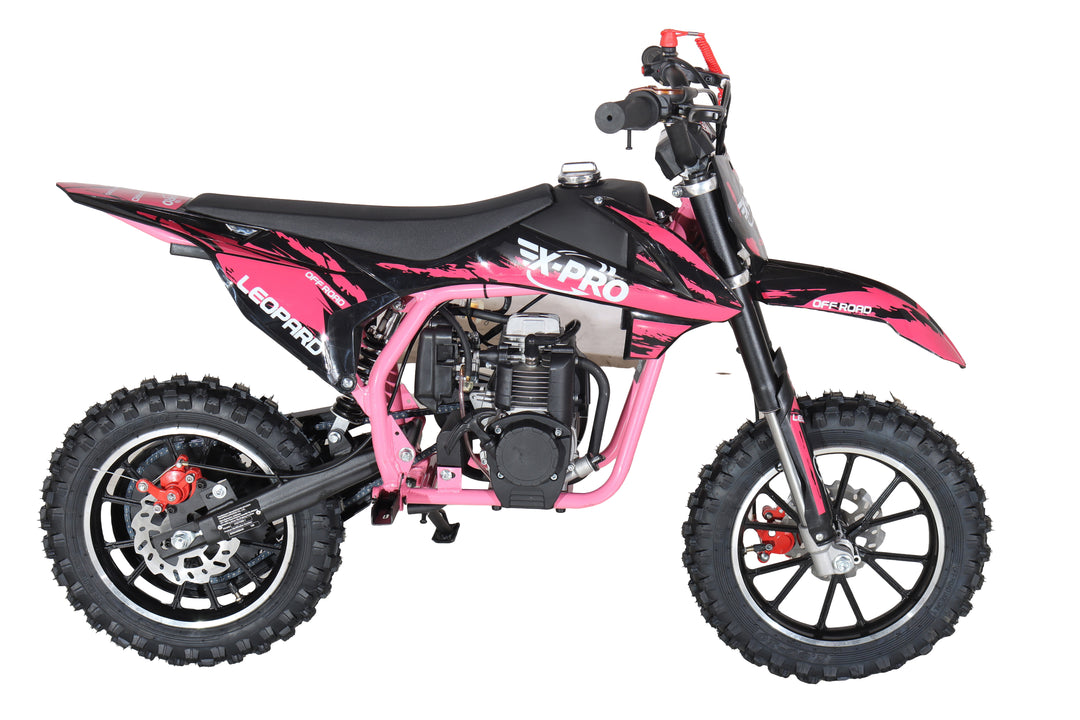 Free Shipping! X-PRO Leopard Mini Dirt Bike, Gas Power 4 Stroke Dirt Bike! 40CC Pit Bike, Pull Start, 10in Wheels!