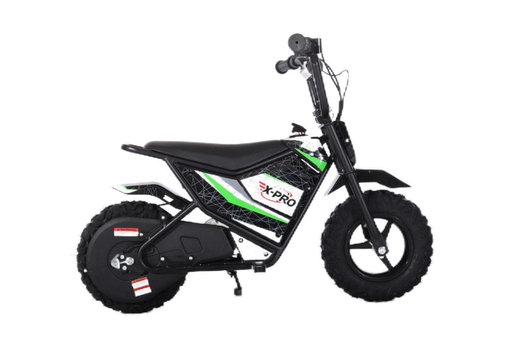 Free Shipping! X-PRO XP250E 250W 24V Electric Dirt Bike with Chain Drive! 6.5in Wheels! Rear Disc Brakes!