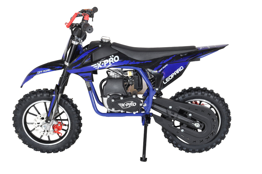Free Shipping!X-PRO Leopard Mini Dirt Bike, Gas Power 4 Stroke Dirt Bike! 40CC Pit Bike, Pull Start, 10" Wheels!